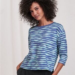 NWOT Garnet Hill Three-Quarter-Sleeve Cropped Tee